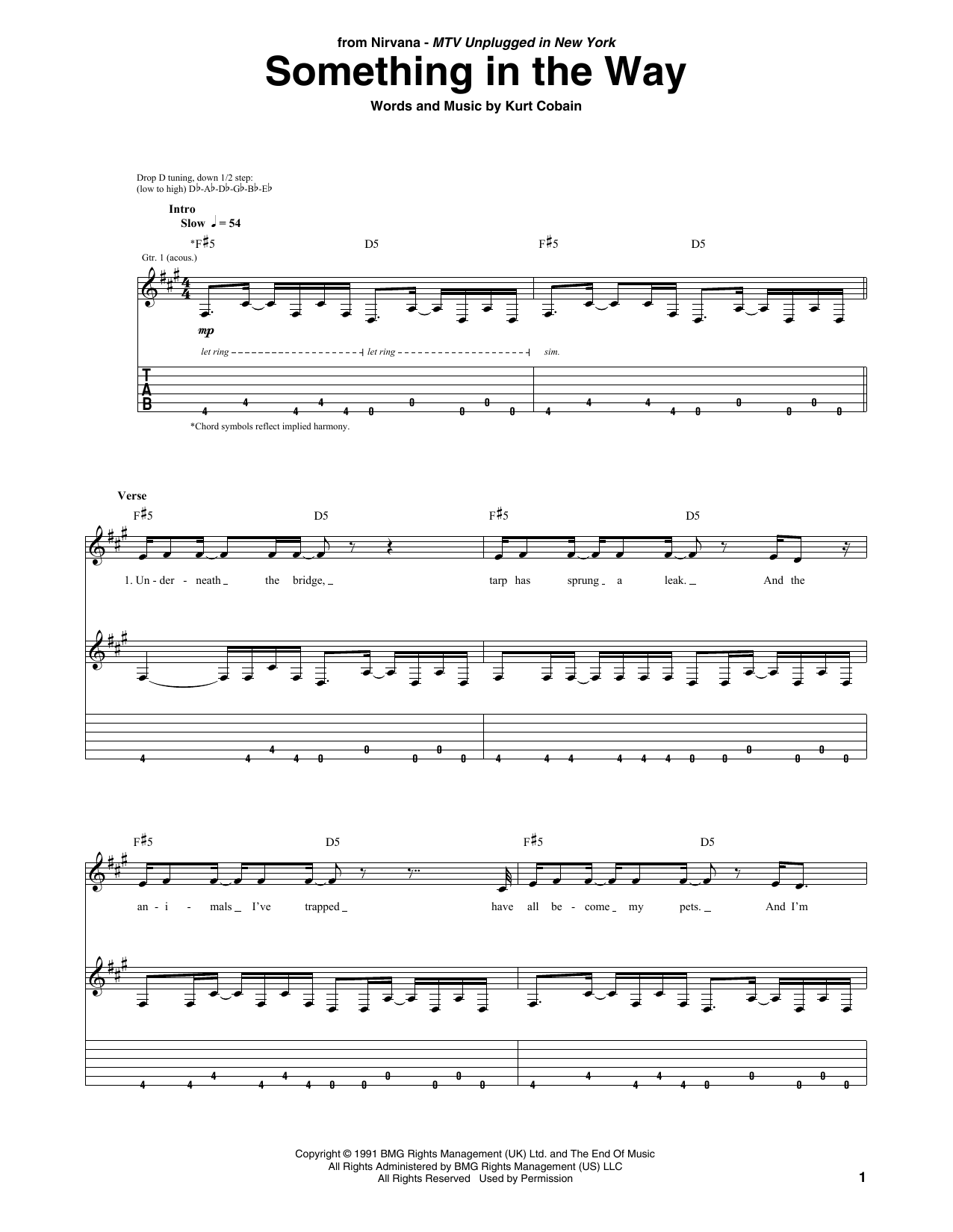 Produktgalerie: Seite 1 von 1 Something In The Way, Nirvana, Gitarre