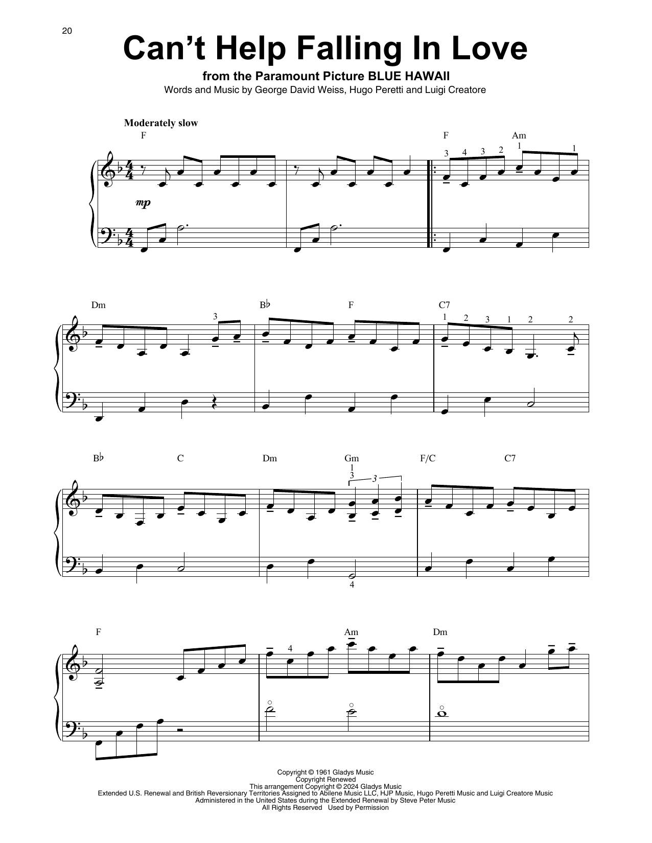 Produktgalerie: Seite 1 von 1 Can't Help Falling In Love, Elvis Presley, Harfe