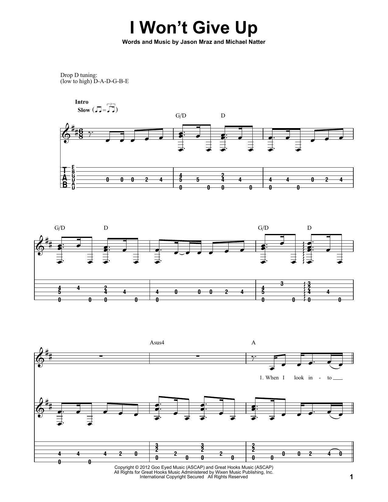Produktgalerie: Seite 1 von 1 I Won't Give Up, Jason Mraz, Gitarre