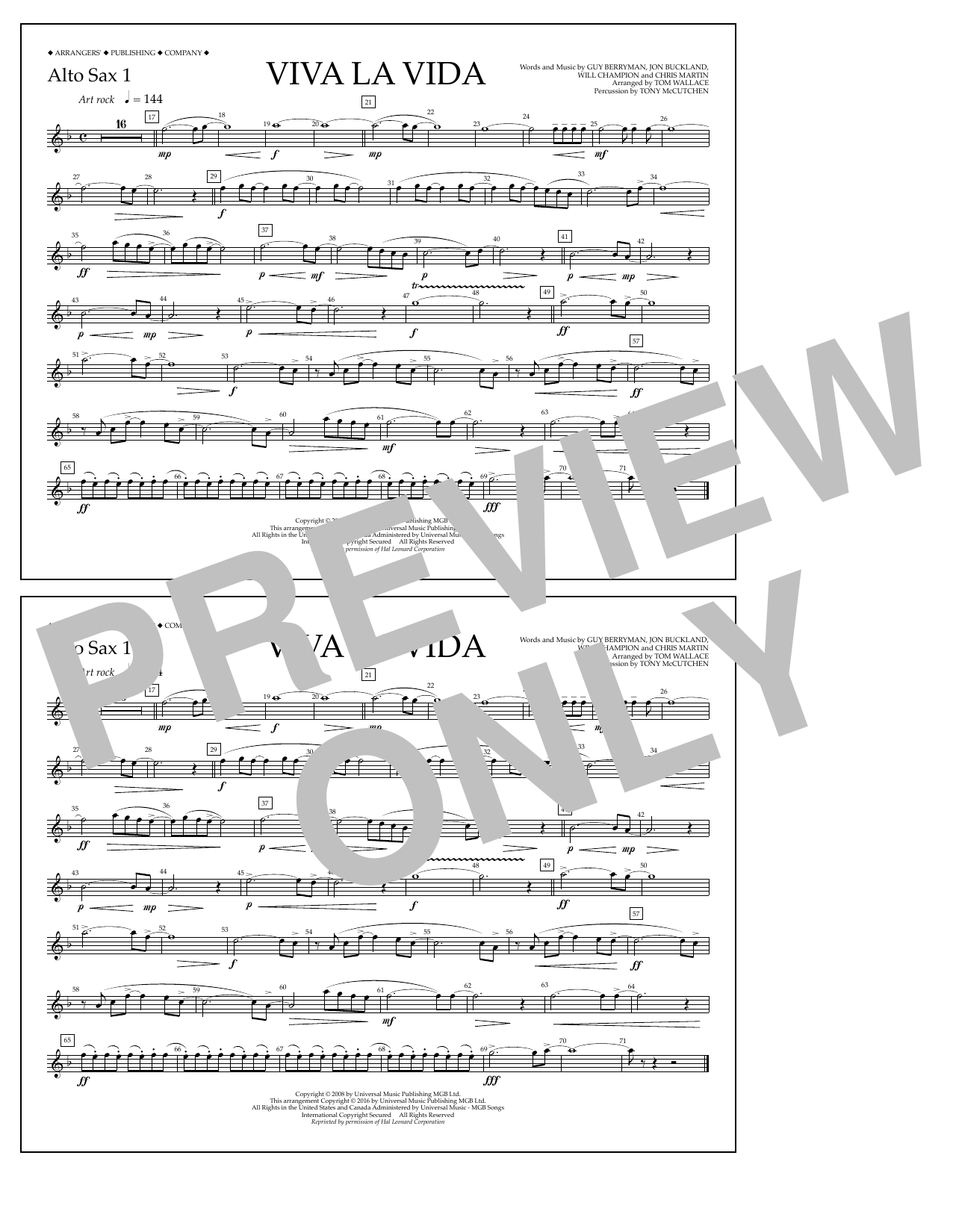 Produktbild zu: Viva La Vida - Alto Sax 1