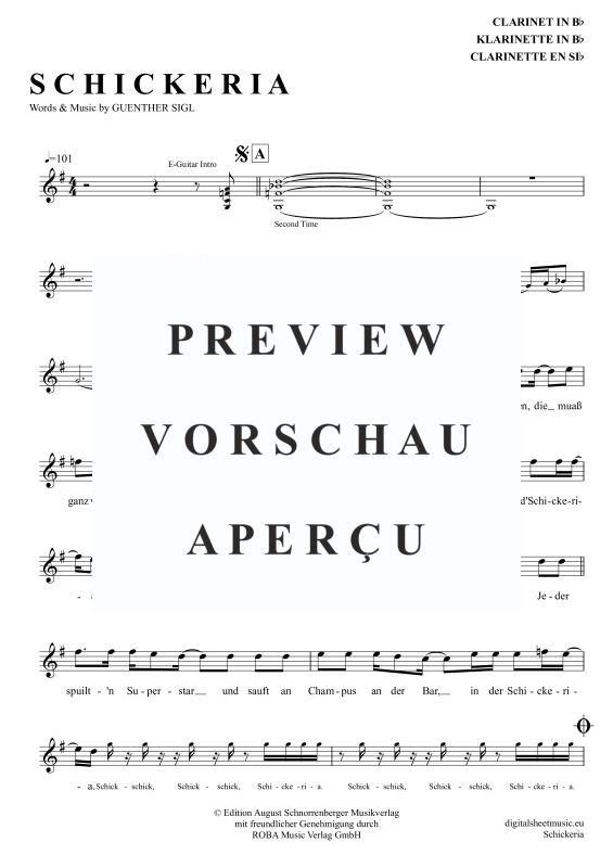 Produktgalerie: Seite 2 von 4 Schickeria, Spider Murphy Gang, Klarinette in B