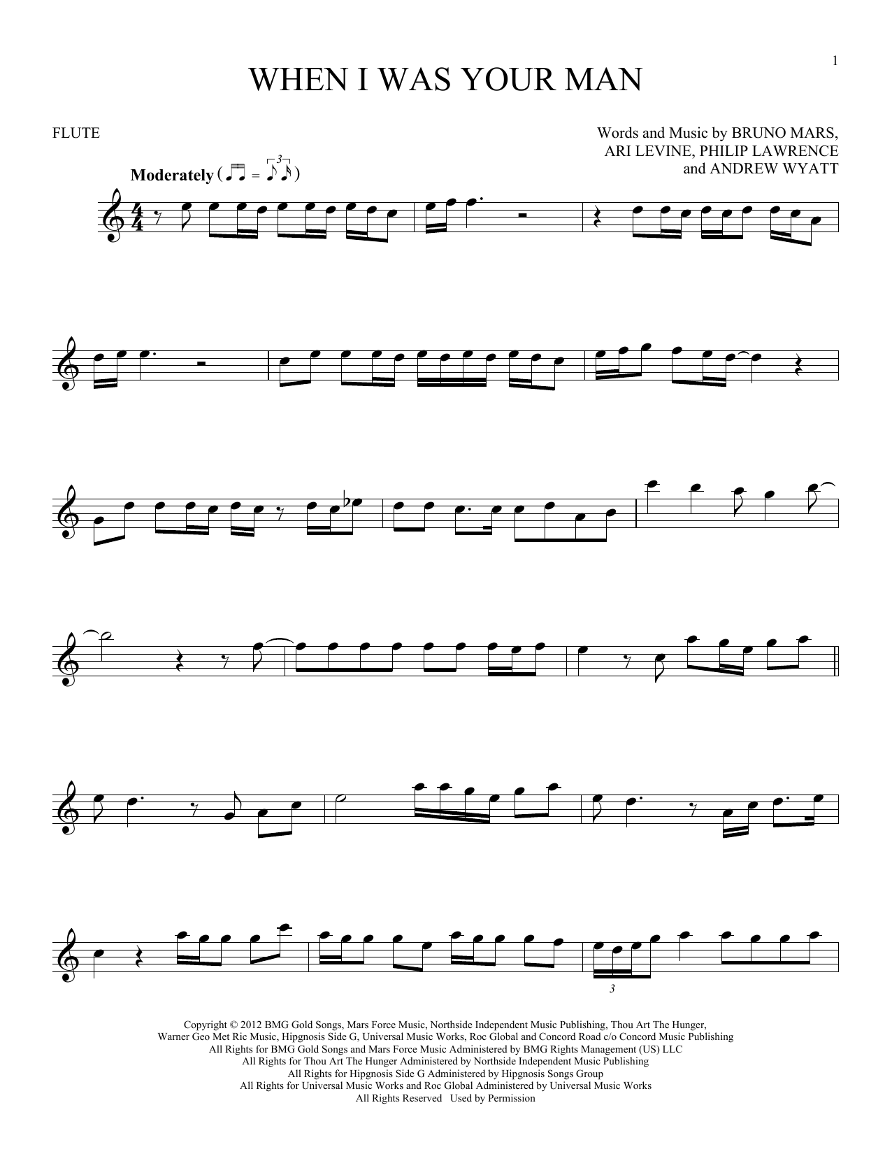 Product gallery: Page 1 of 1 When I Was Your Man, Bruno Mars