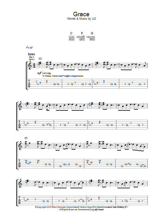 Produktgalerie: Seite 1 von 1 Grace, U2, Gitarre