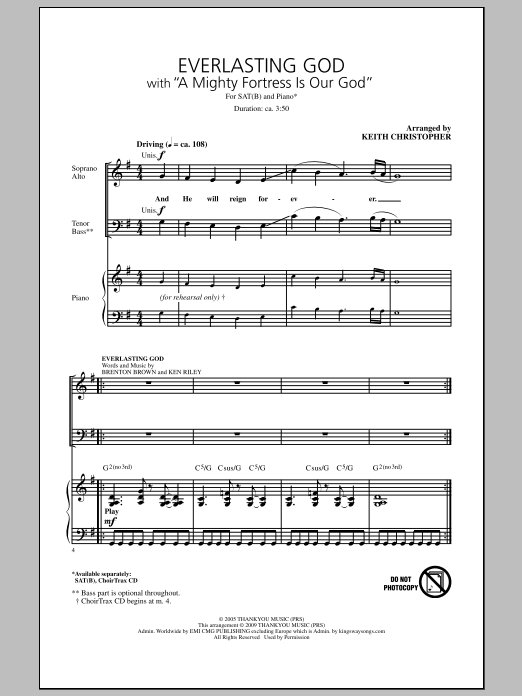 Produktgalerie: Seite 1 von 1 Everlasting God (with A Mighty Fortress Is Our God), Keith Christopher, Chor