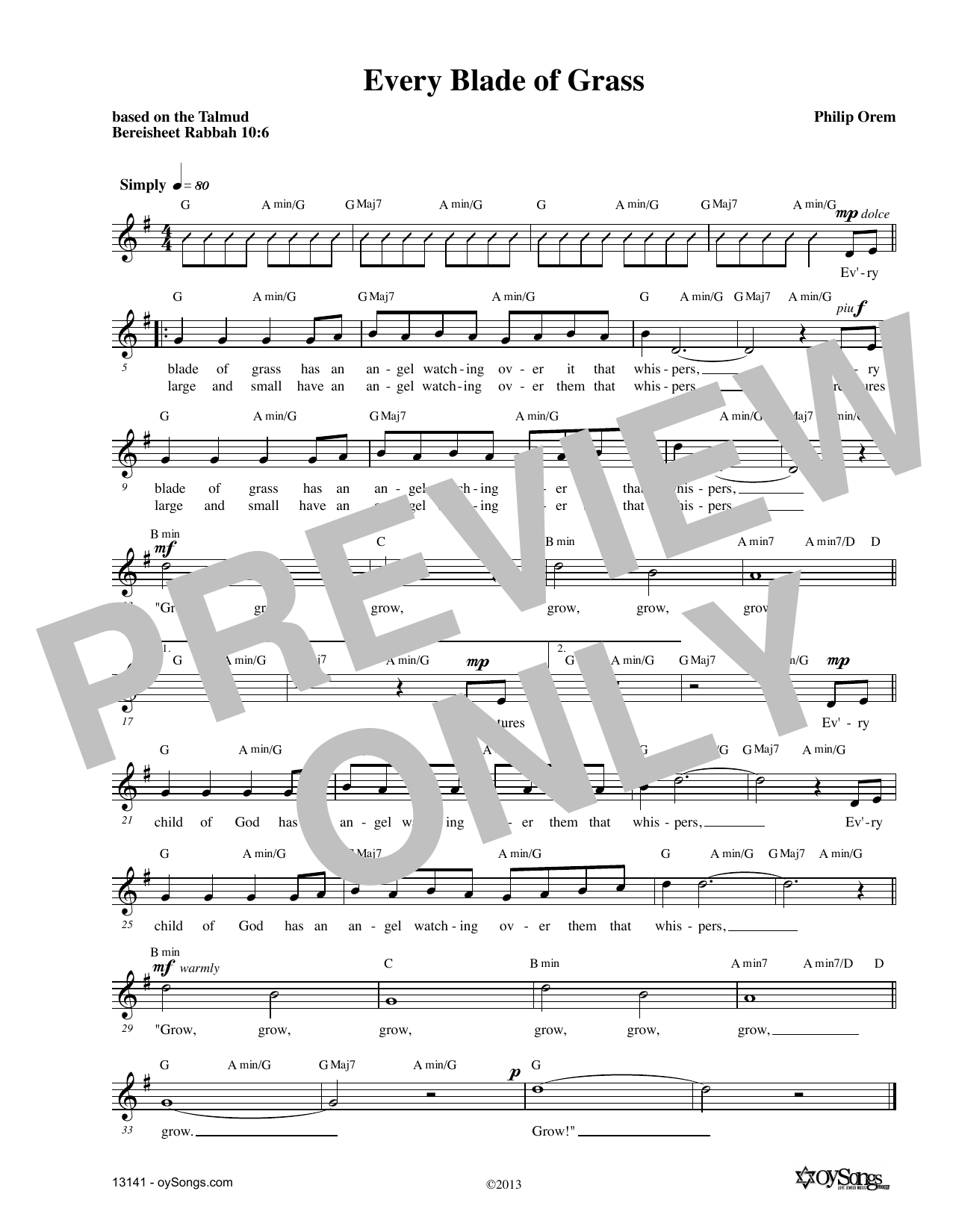 Produktgalerie: Seite 1 von 1 Every Blade Of Grass, Philip Orem, Melodieinstrument