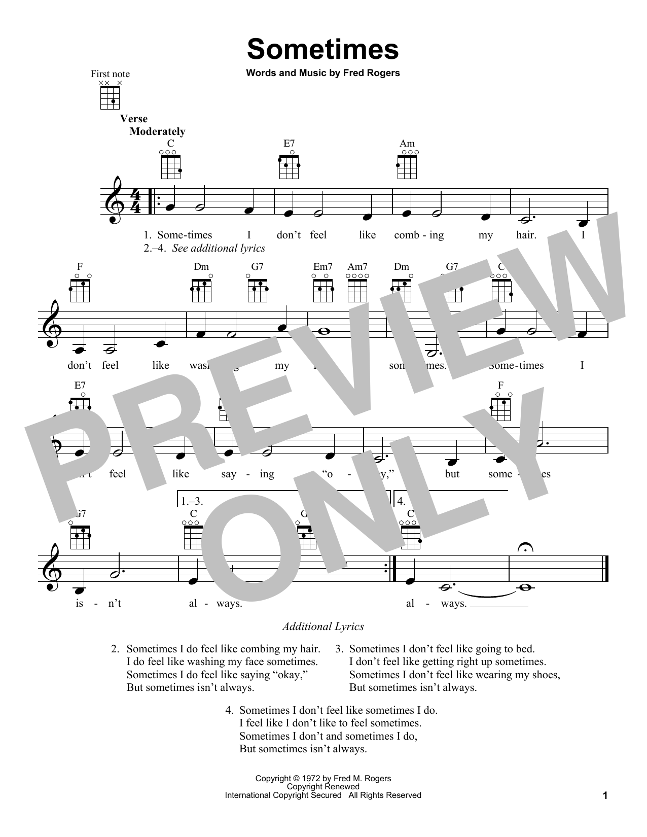 Product gallery: Page 1 of 1 Sometimes (from Mister Rogers' Neighborhood), Fred Rogers