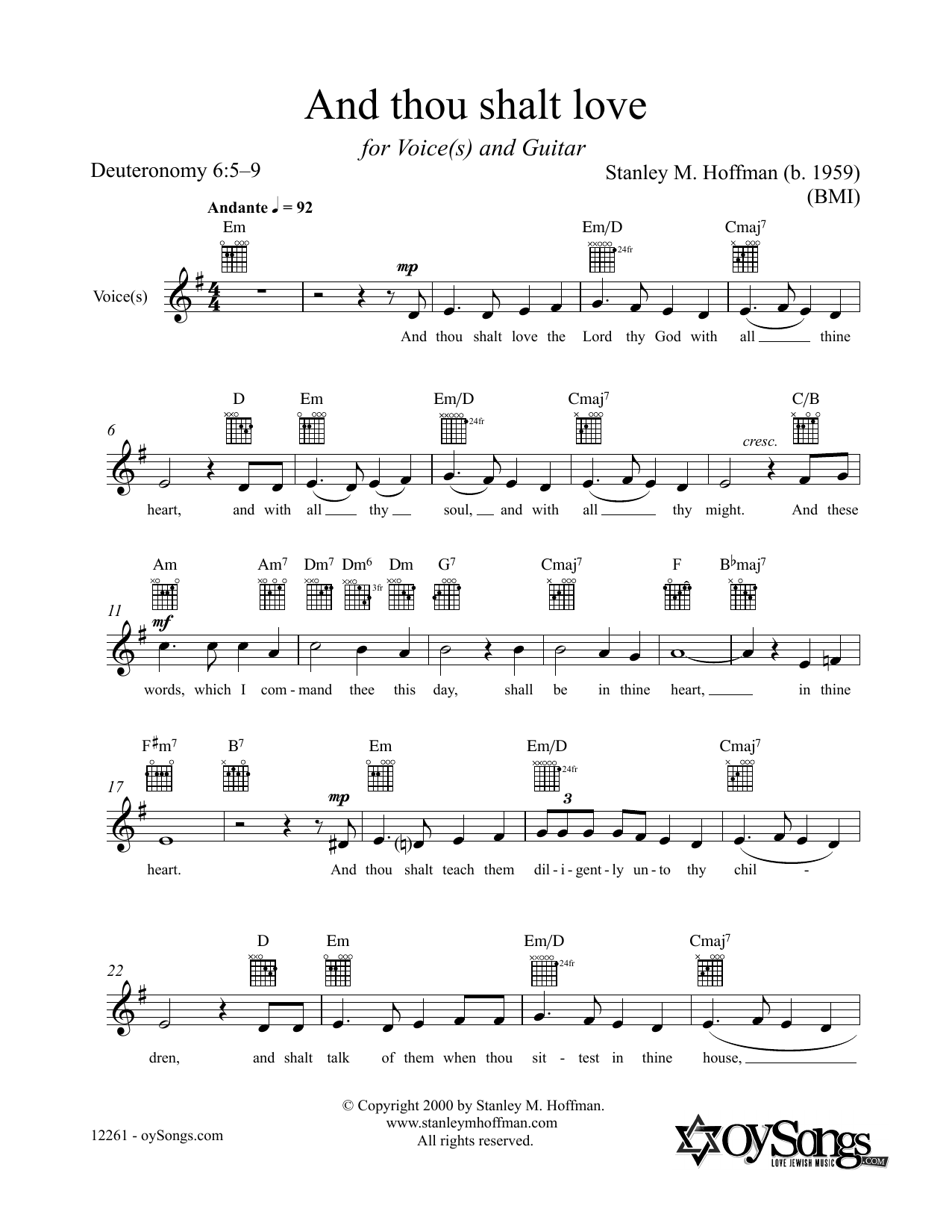 Produktgalerie: Seite 1 von 1 And Thou Shalt Love, Stanley F. Hoffman, Melodieinstrument
