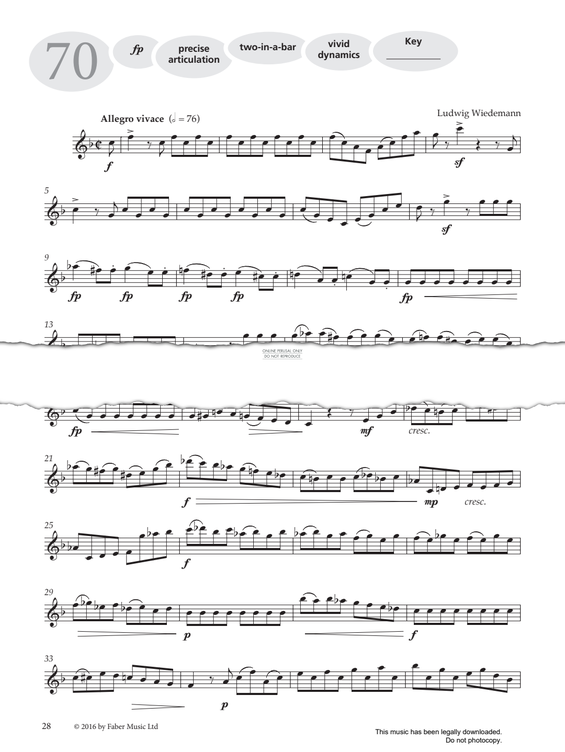 gallery: Study No.70 'Allegro Vivace' (from 'More Graded Studies For Saxophone Book Two'), Ludwig Weidemann, Saxophon