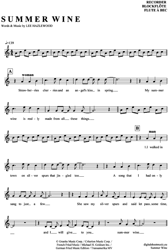 Product gallery: Page 1 of 4 Summer Wine , Valo, Ville/Avelon, Natalia, (recorder)