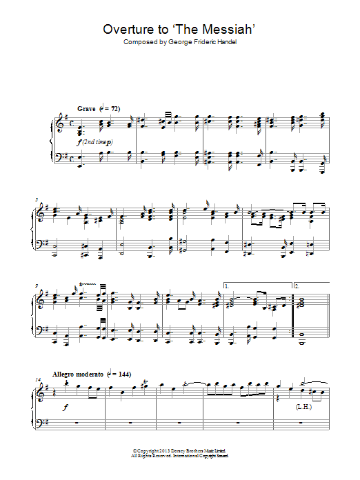 Produktbild zu:  Overture to 'The Messiah' - George Frideric Handel