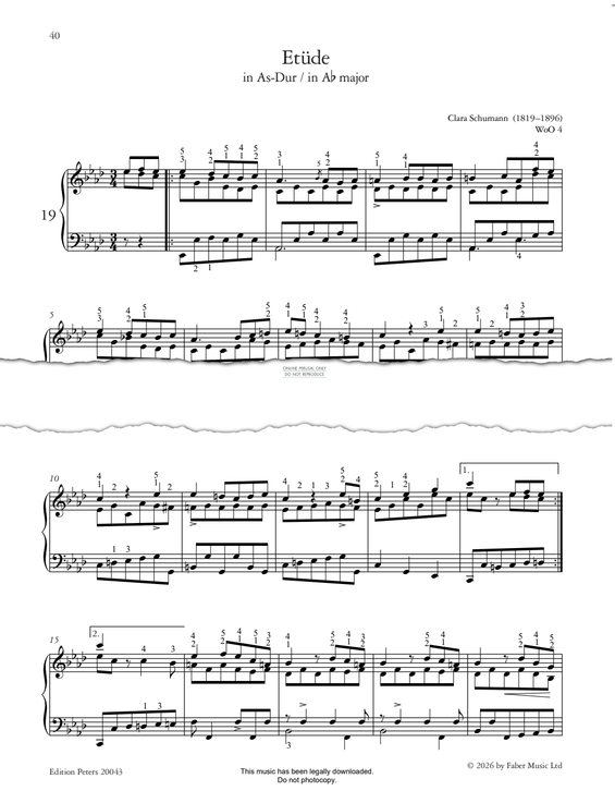Produktgalerie: Seite 1 von 1 Étude in Ab Major, WoO 4, Clara Schumann, Klavier