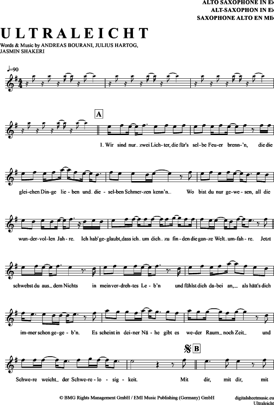 Product gallery: Page 1 of 4 Ultraleicht , Bourani, Andreas, Alto Saxophone