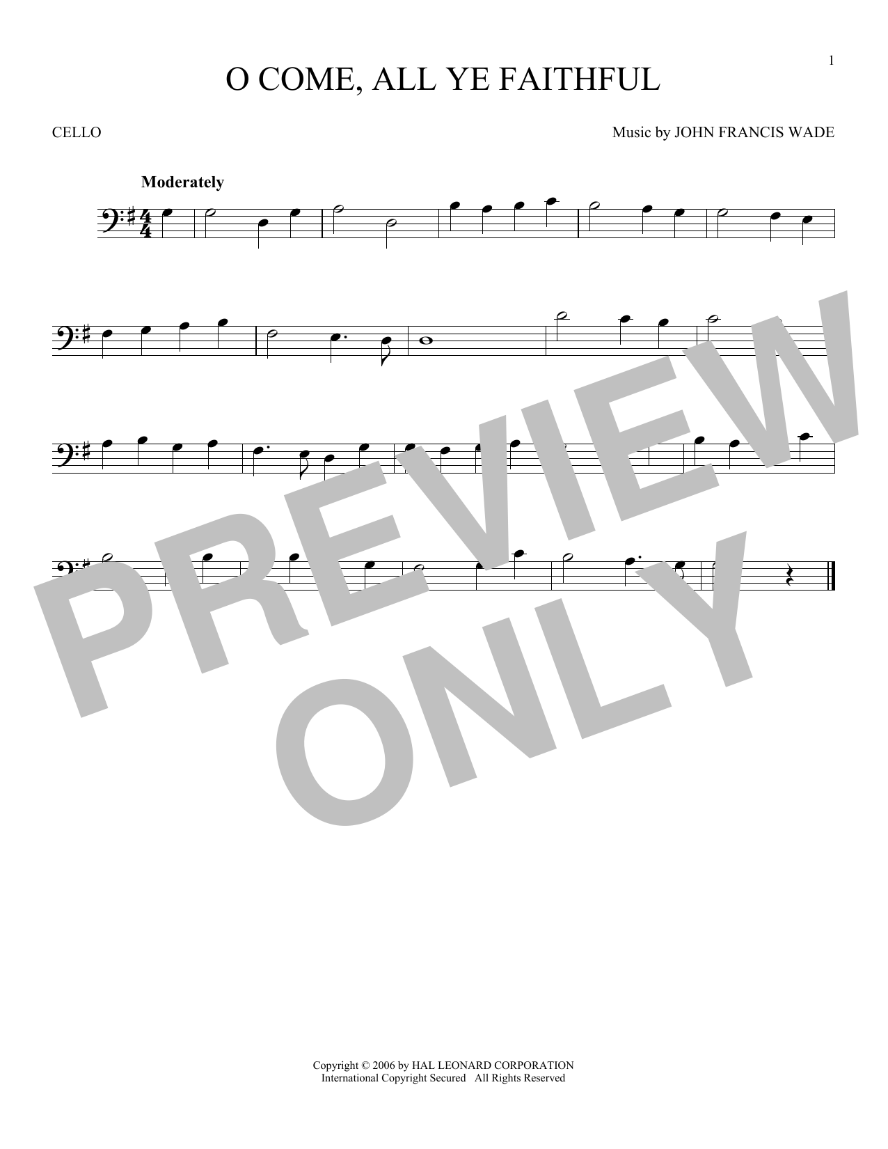 Produktgalerie: Seite 1 von 1 O Come, All Ye Faithful, John Francis Wade, Violoncello