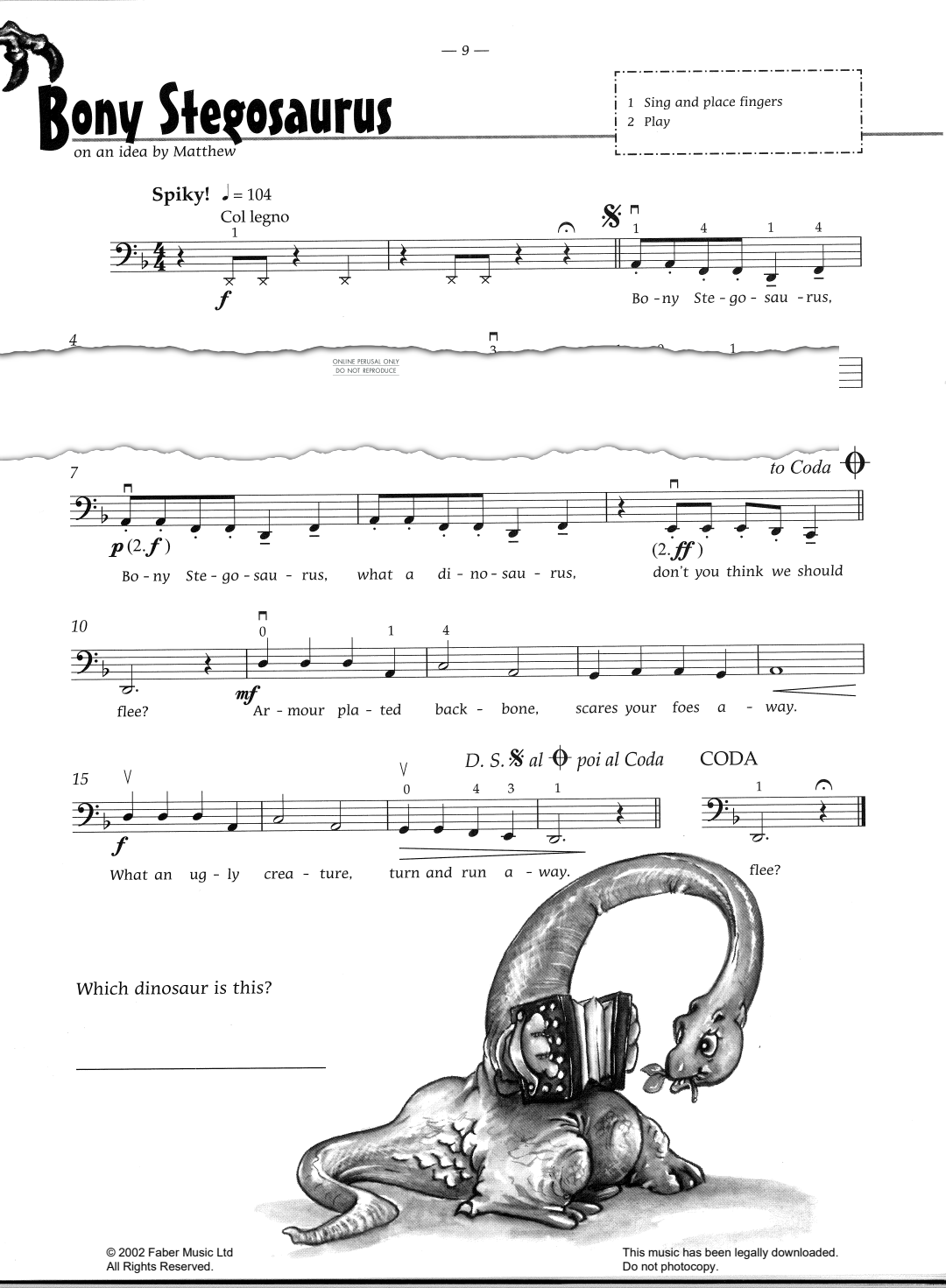 Produktgalerie: Seite 1 von 1 Bony Stegosaurus, Pam Wedgwood, Klavier, Violoncello