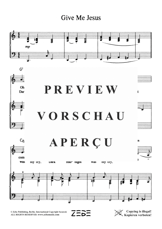 gallery: Give Me Jesus, , Voice and Piano