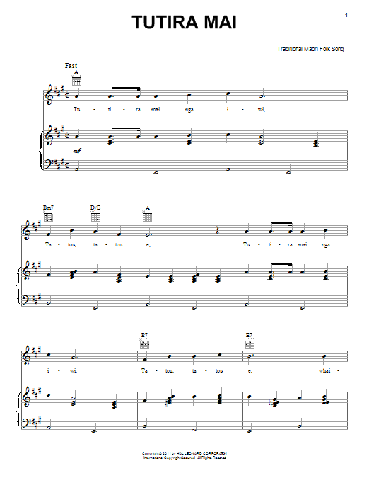Product gallery: Page 1 of 1 Tutira Mai, Traditional Maori Folk Song