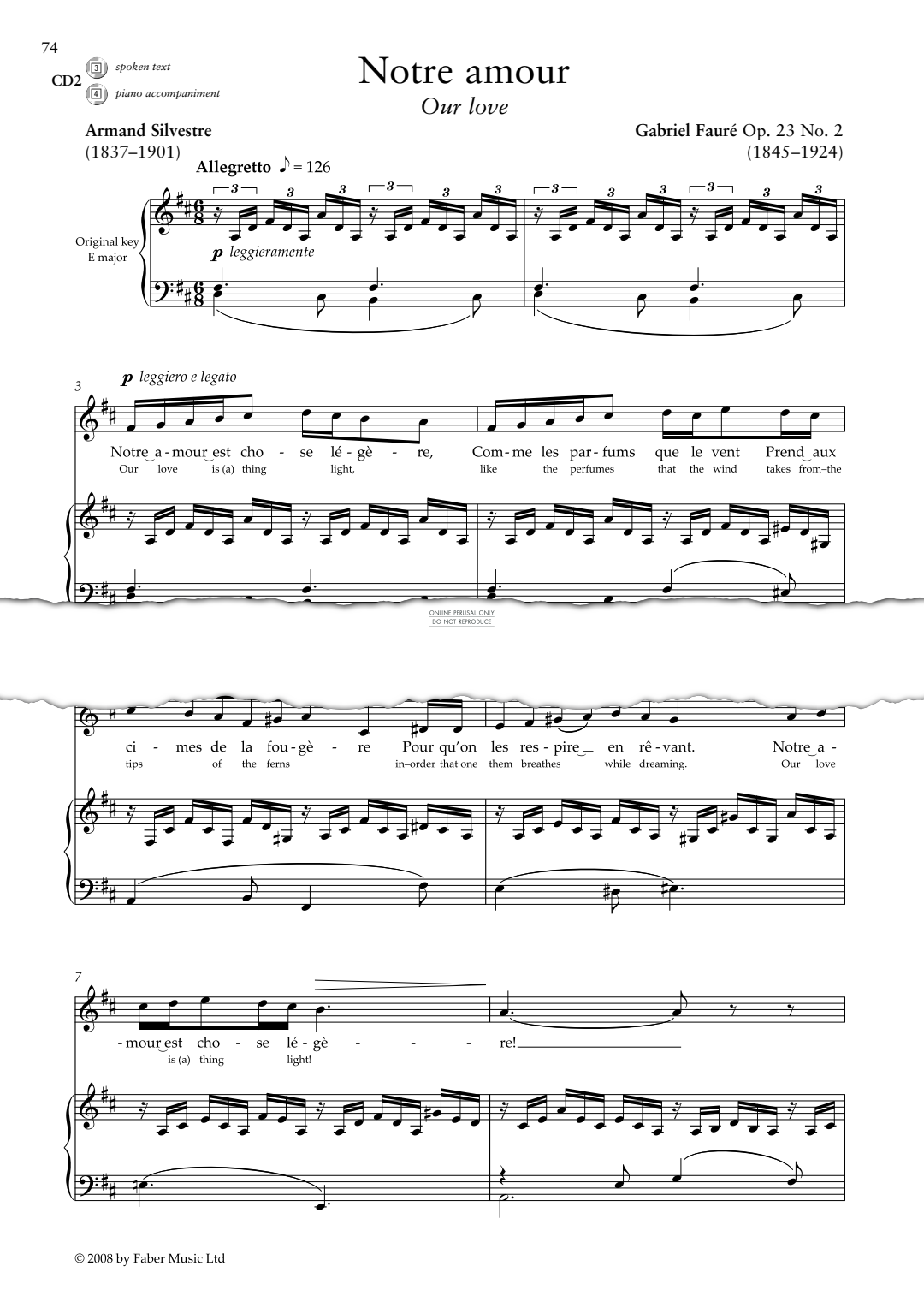 Produktbild zu: Notre amour (Op.23 No.2)