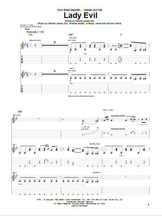Produktgalerie: Seite 1 von 1 Lady Evil, Black Sabbath, Gitarre