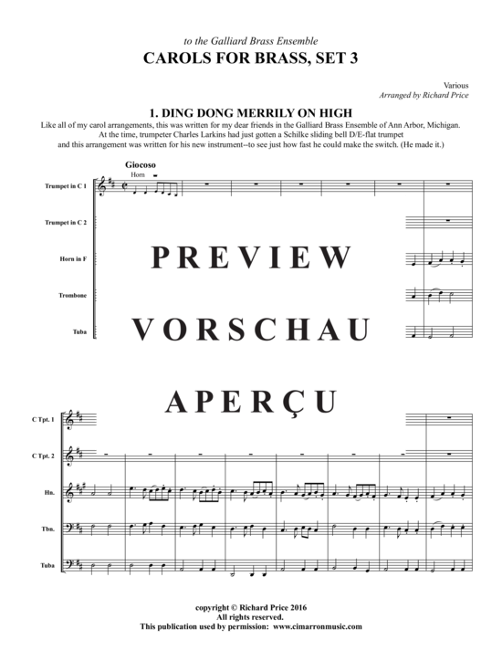 Produktgalerie: Seite 3 von 21 Carols for Brass, Set. 3 , , (Blechbläserquintett)