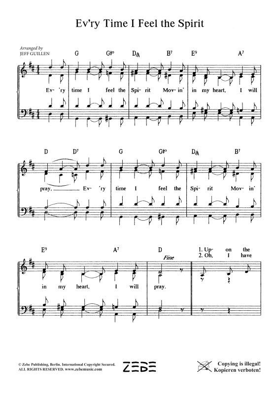 Produktgalerie: Seite 1 von 4 Ev´ry Time I Feel the Spirit, , Gemischter Chor