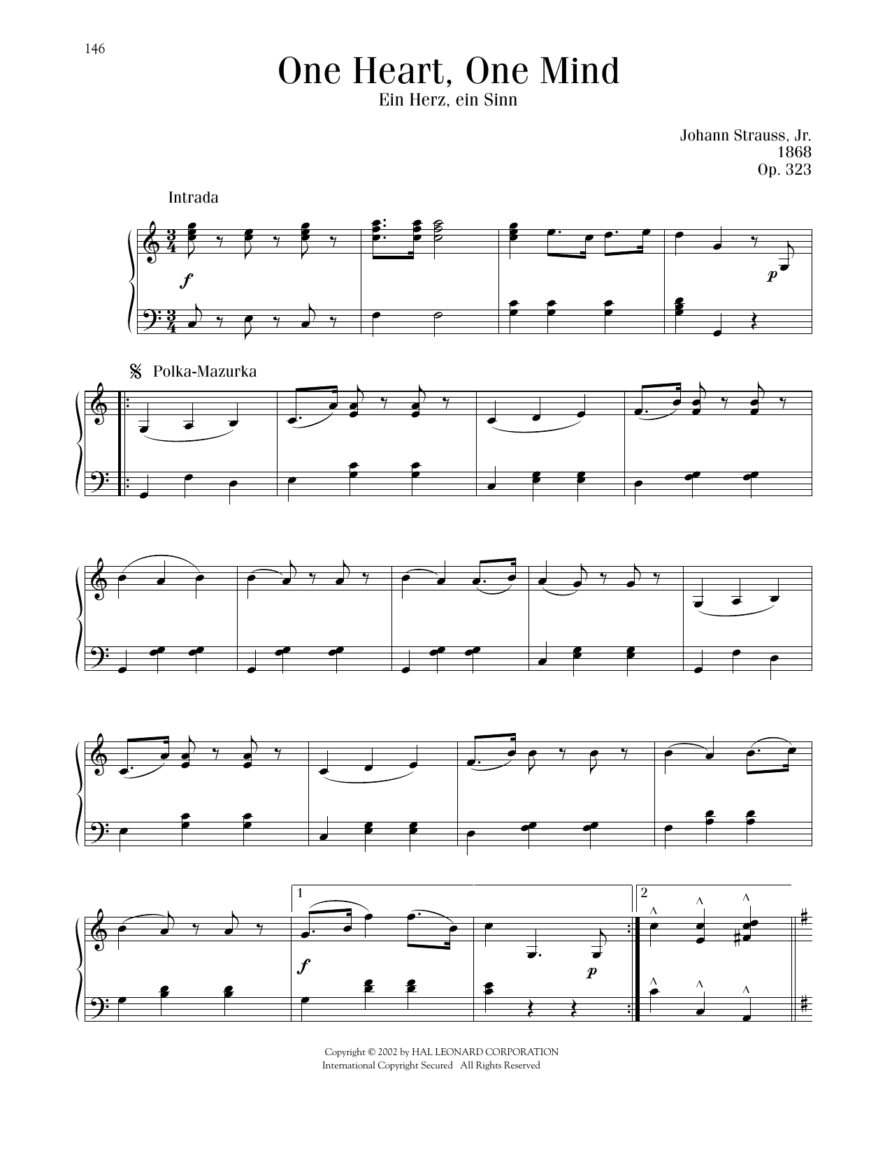 Product picture to: One Heart, One Mind, Op. 323