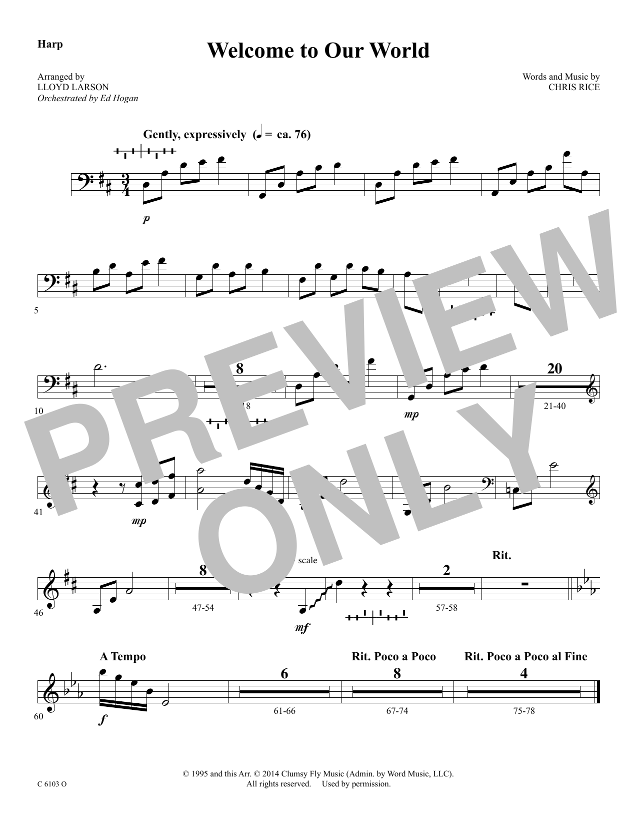 Product picture to: Welcome to Our World - Harp