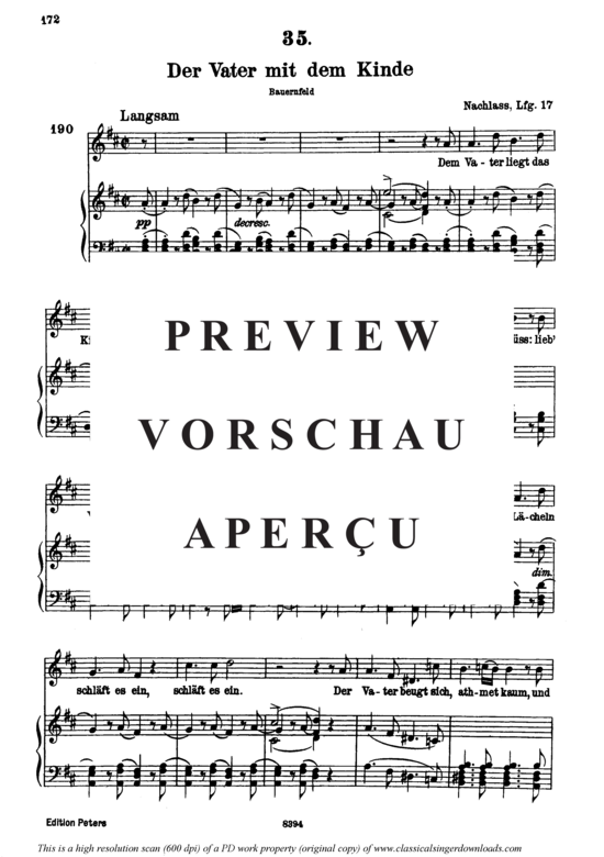 gallery: Der Vater mit dem Kinde D.906 , , (Gesang hoch + Klavier)