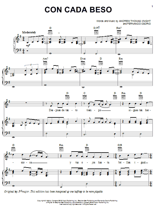 Produktgalerie: Seite 1 von 1 Con Cada Beso, Andrew Thomas Knight, Gesang, Gitarre, Klavier