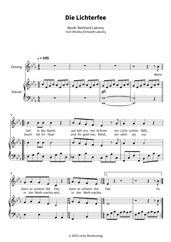 Produktgalerie: Seite 1 von 6 Die Lichterfee, , Gesang und Klavier