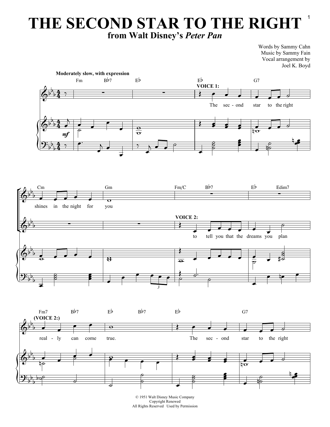 Produktbild zu: The Second Star To The Right (from Peter Pan)