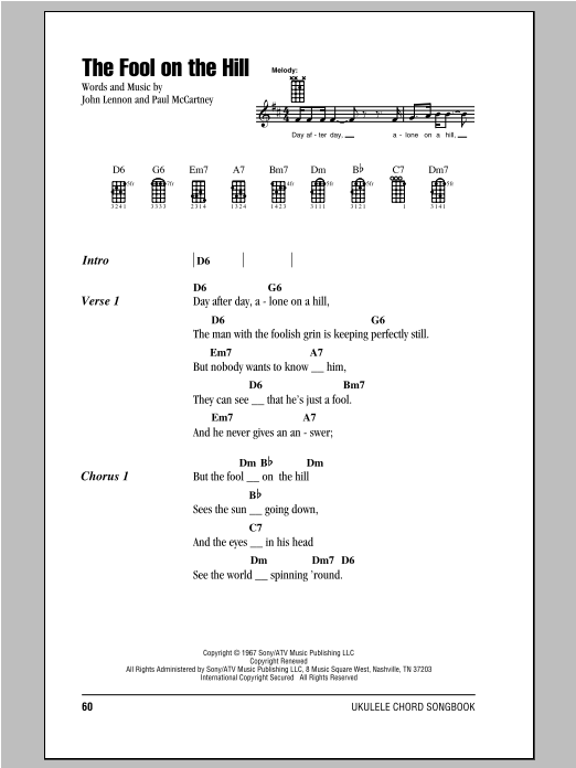 Product gallery: Page 1 of 1 The Fool On The Hill, The Beatles