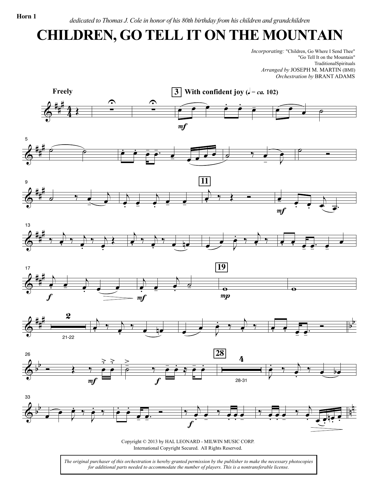 Produktbild zu: Children, Go Tell It on the Mountain - F Horn 1