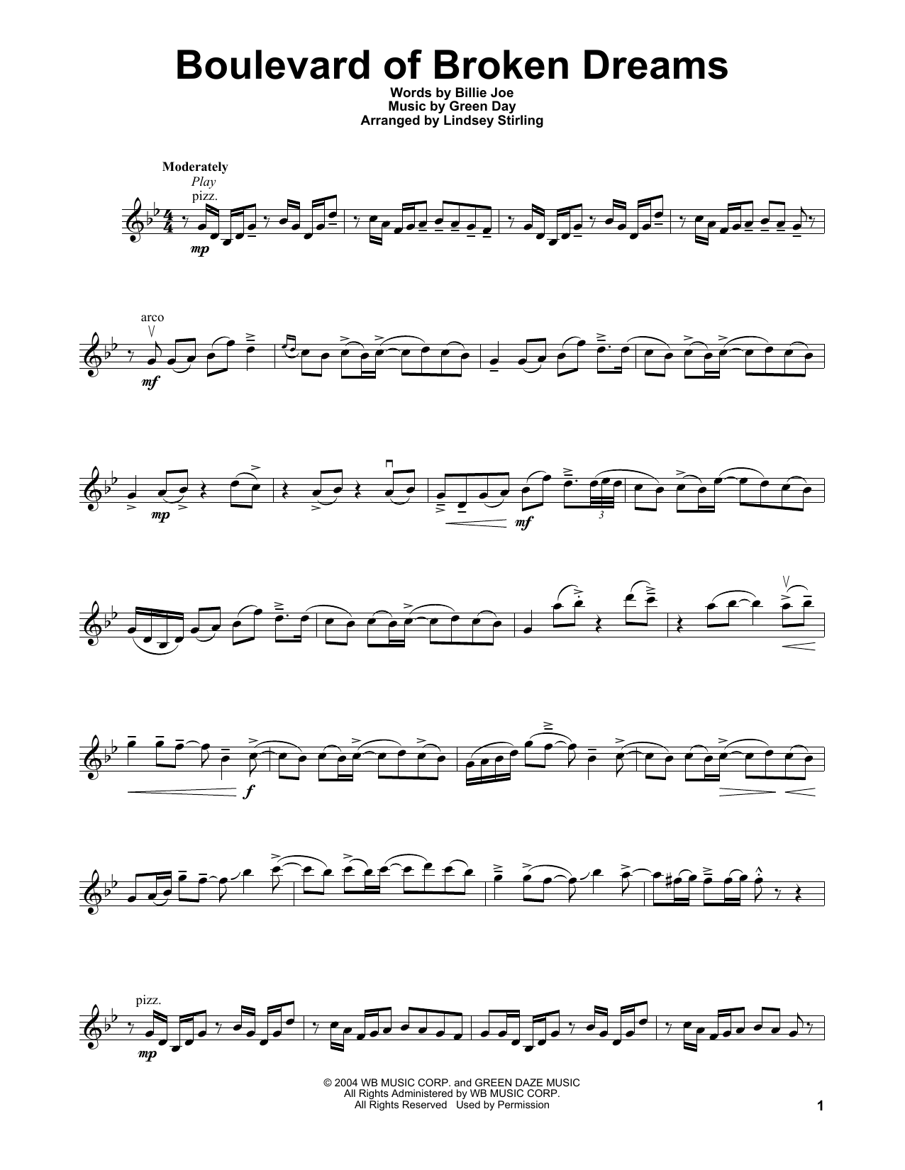 Product gallery: Page 1 of 1 Boulevard Of Broken Dreams, Lindsey Stirling