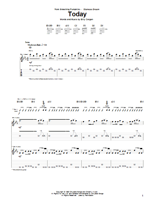 Produktgalerie: Seite 1 von 1 Today, The Smashing Pumpkins, Gitarre