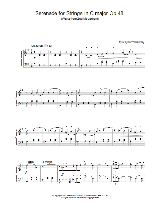 Product gallery: Page 1 of 1 Serenade for Strings in C major Op 48, Pyotr Il'yich Tchaikovsky