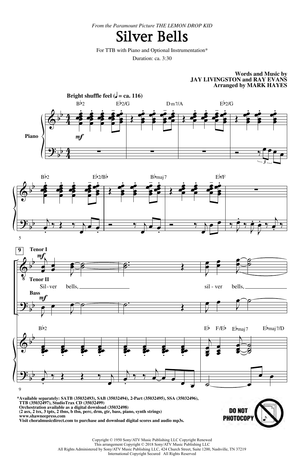 Produktbild zu: Silver Bells (arr. Mark Hayes)