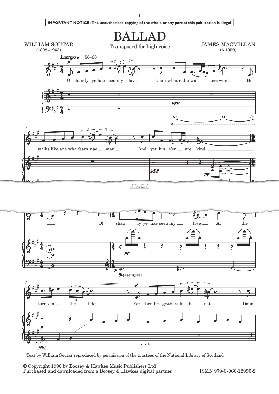 Produktgalerie: Seite 1 von 1 Ballad, James MacMillan, Gesang, Klavier