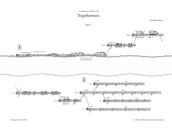 Produktgalerie: Seite 1 von 1 Togetherness (Score & Parts), Jonathan Dove, Quartett, Viola, Violine, Violoncello