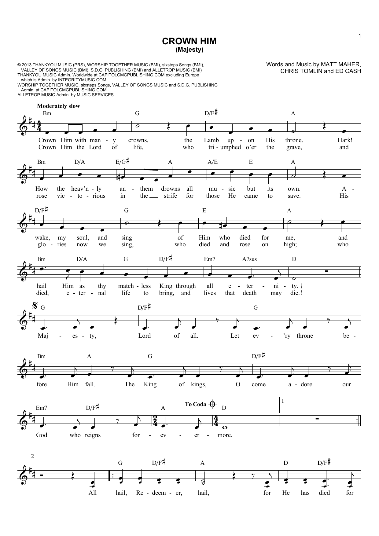 Produktbild zu: Crown Him (Majesty)