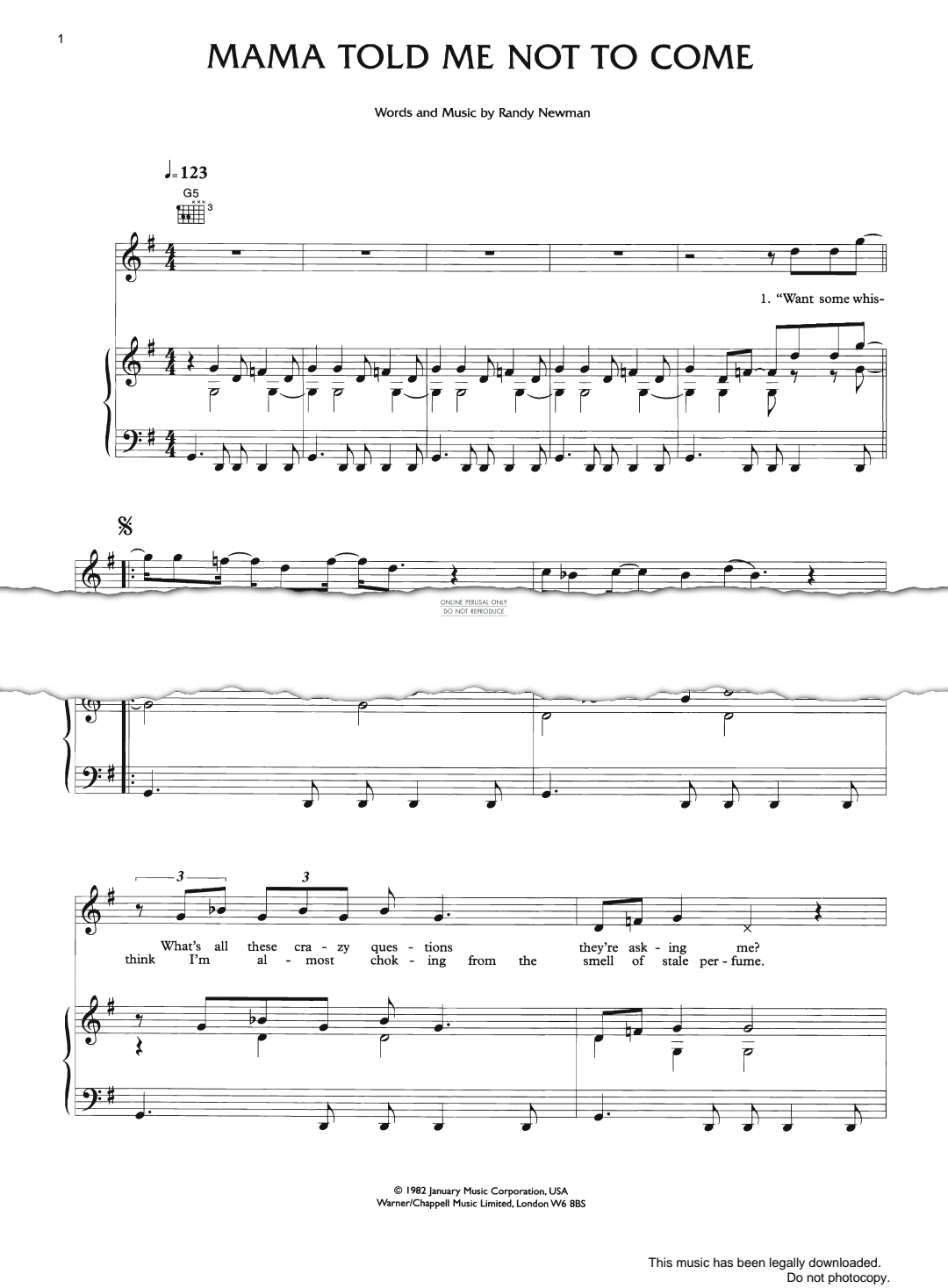 Product gallery: Page 1 of 1 Mama Told Me Not To Come, Tom Jones