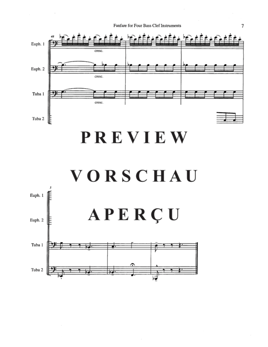 Product gallery: Page 9 of 13 Fanfare for Four Bass Clef Instruments , , (Tuba Quartett EETT)