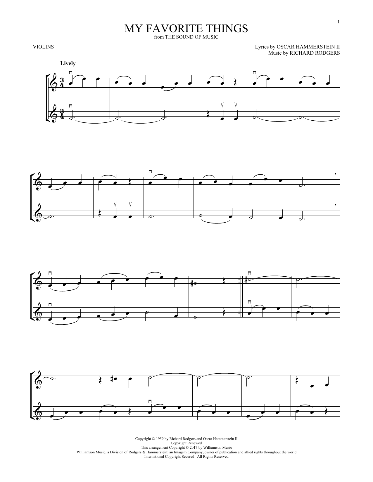 Product gallery: Page 1 of 1 My Favorite Things (from The Sound Of Music), Rodgers & Hammerstein