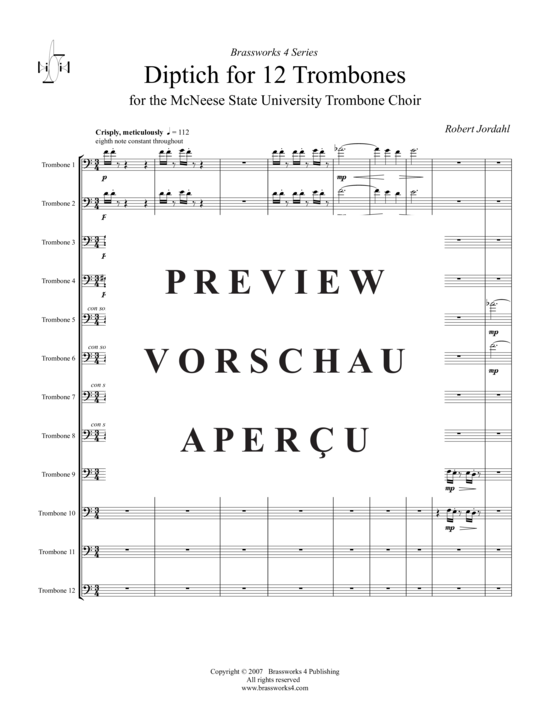 Product gallery: Page 2 of 21 Diptich for 12 Trombones , , (Trombone Ensemble)