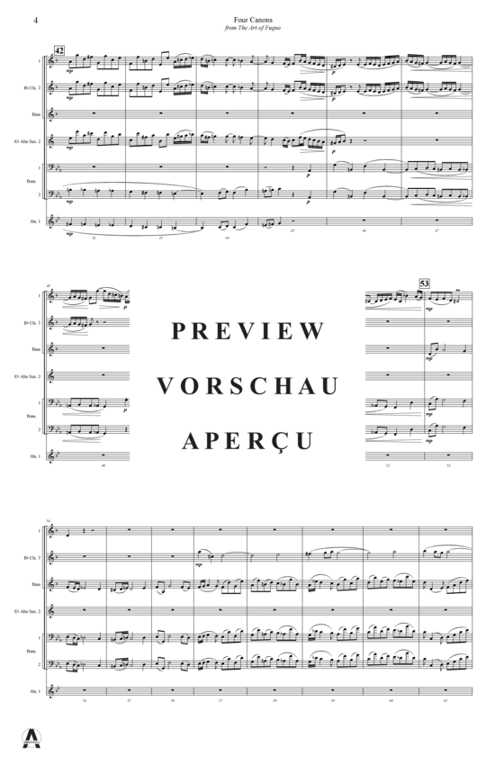 Produktgalerie: Seite 6 von 20 Vier Kanon aus Kunst der Fuge , , (Concert Band)