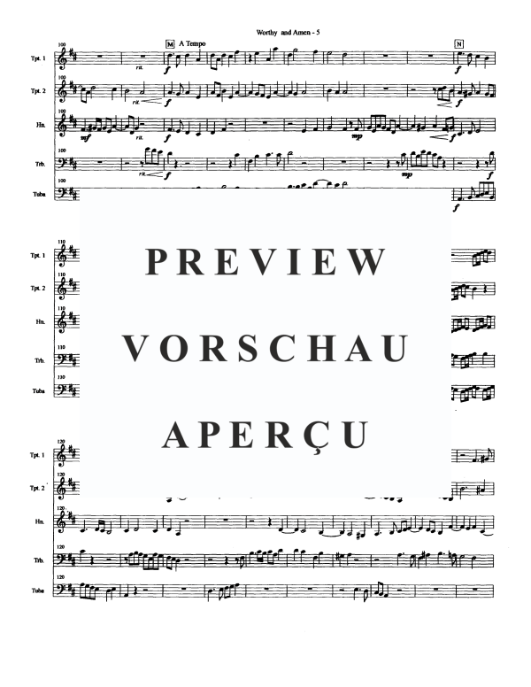 Produktgalerie: Seite 7 von 11 Worthy is the Lamb and Amen, , Blechbläser Quintett