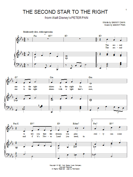 Produktbild zu: The Second Star To The Right (from Peter Pan)