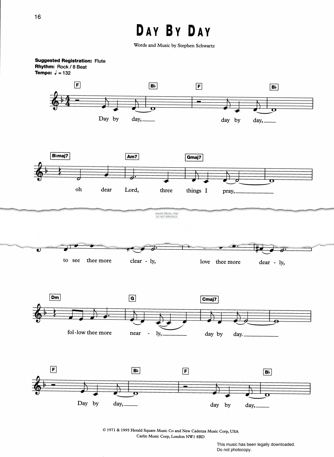 Product gallery: Page 1 of 1 Day By Day, Stephen Schwartz