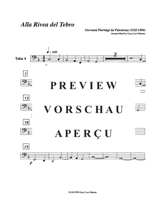 Product gallery: Page 12 of 13 Alla Rivera del Tebro , , (Tuba Quartet TTTT)