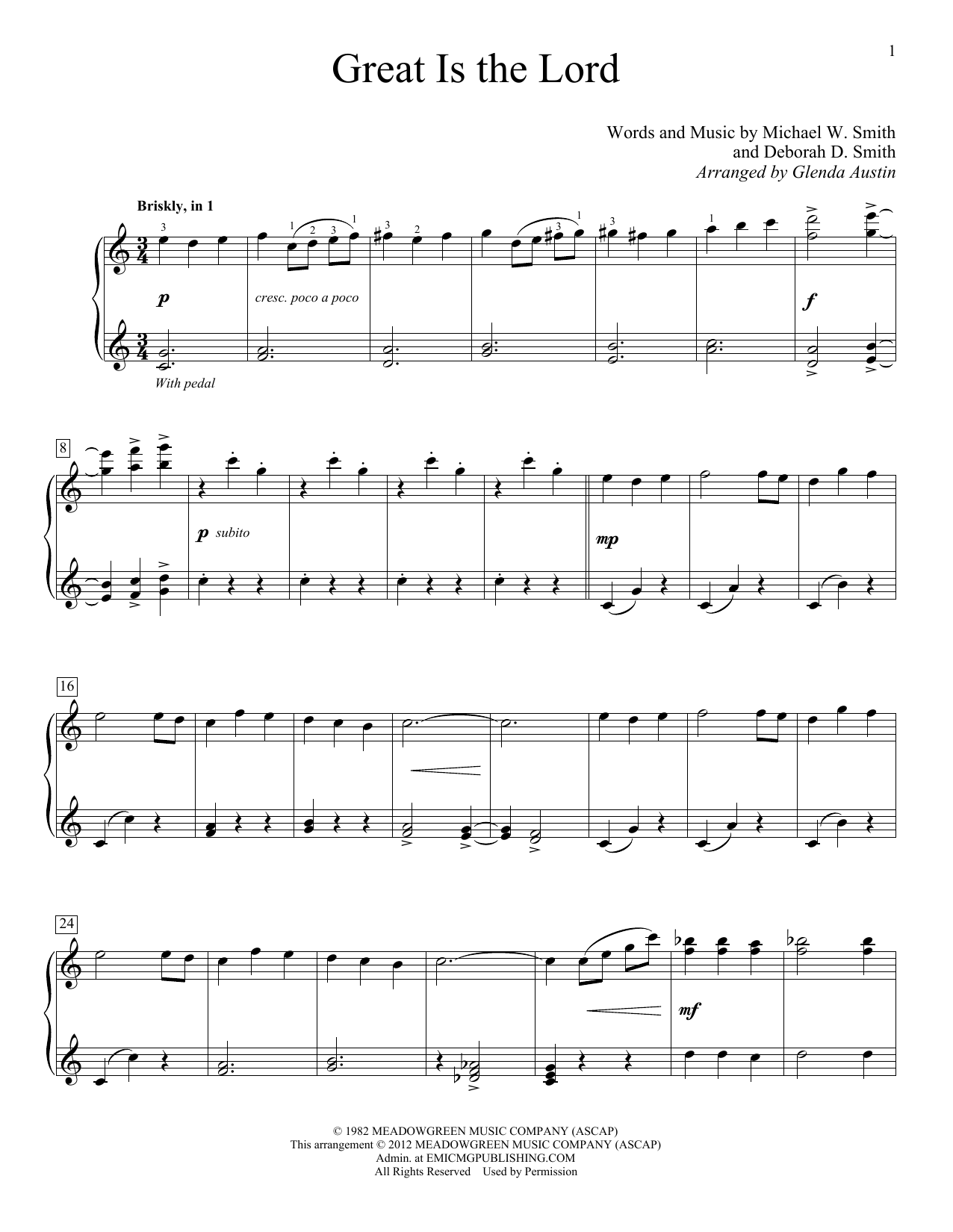 Product picture to: Great Is The Lord (arr. Glenda Austin)