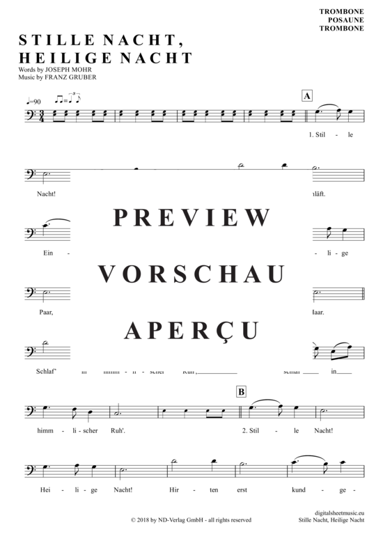 Product gallery: Page 2 of 3 Stille Nacht, Heilige Nacht , Weihnachten, (Posaune / Bariton)